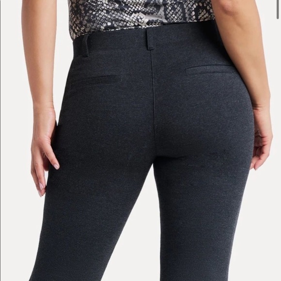 Betabrand Charcoal Gray Classic Straight Leg Yoga Dress Pants - Large - Picture 4 of 14